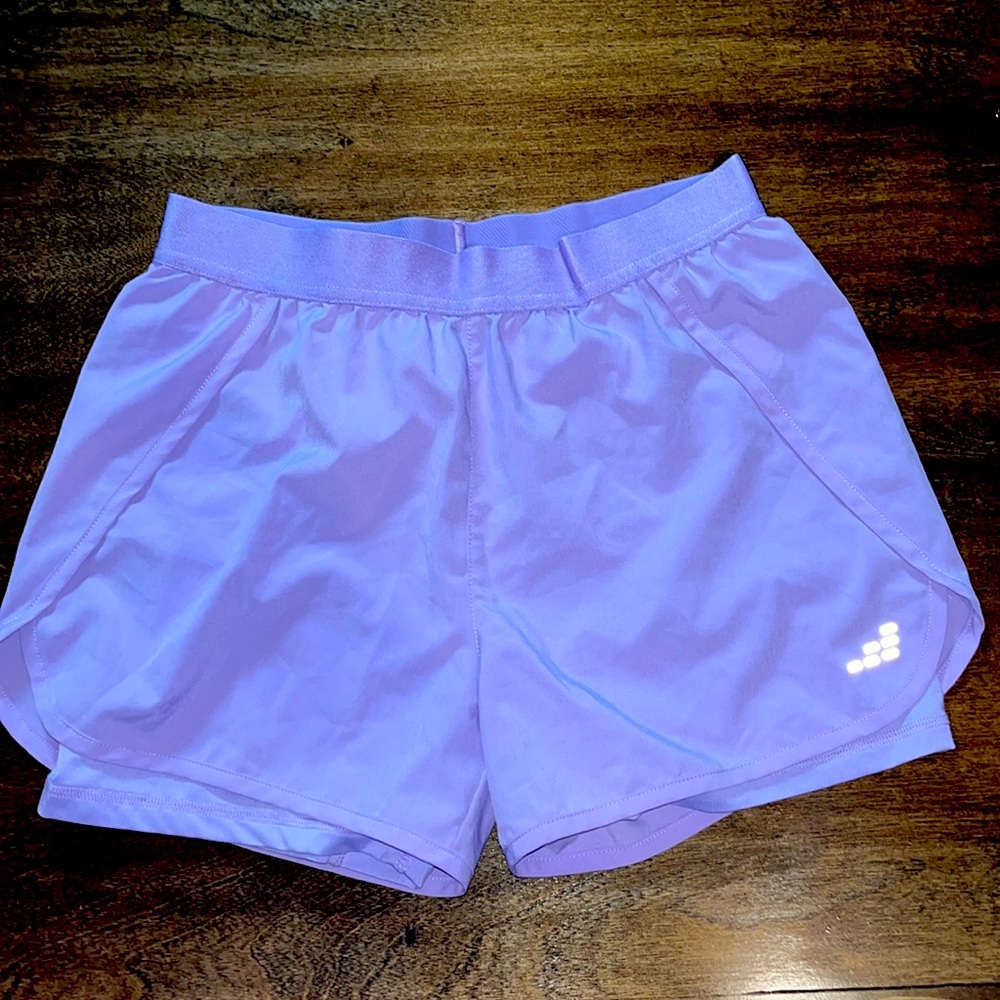 Purple spandex shorts, brand bcg.
